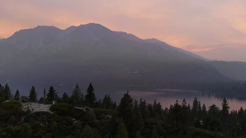 Fiery Sunset Aerial Stock Footage 97683317