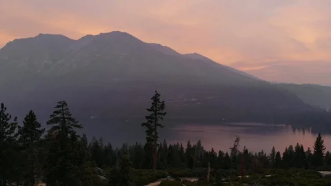 Fiery Sunset Aerial Stock Footage 97683526