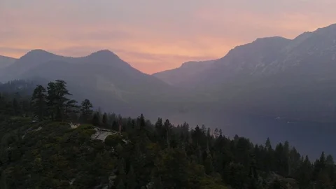 Fiery Sunset Aerial Stock Footage 97684785