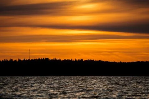 Fiery sunset background Stock Photos