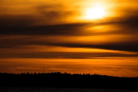 Fiery sunset background Stock Photos