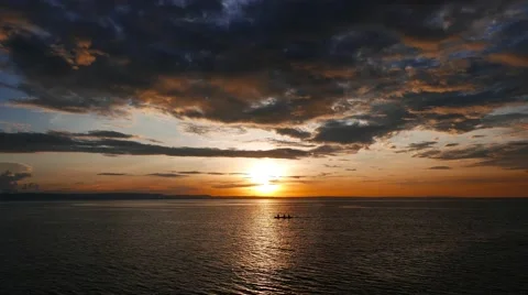 Fiery Sunset at Camotes Island Stock Footage 55027072