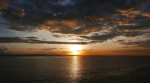 Fiery Sunset at Camotes Island Stock Footage 55027148