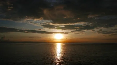 Fiery Sunset at Camotes Island Stock Footage 55032849