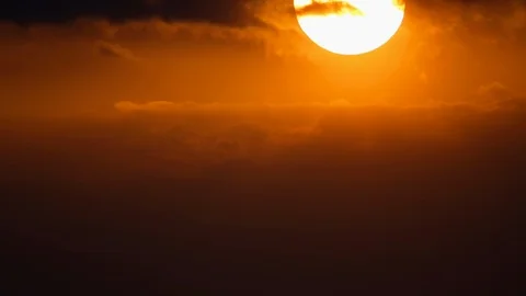 Fiery sunset in the clouds Stock Footage 116860389