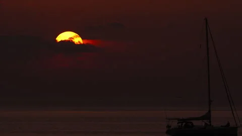 Fiery sunset in the clouds Video stock 276184353