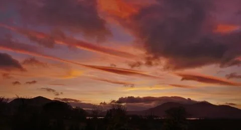 Fiery Sunset in Killarney Stock Photos