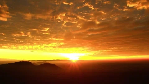 Fiery Sunset Landscape with Dramatic Cloudscape Video stock 311587301