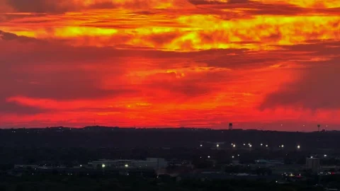 Fiery Sunset over San Antonio texas. Stock Footage 217415137