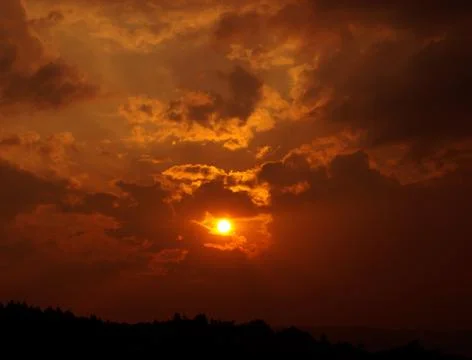 Fiery sunset Stock Photos