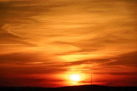 Fiery sunset Stock Photos