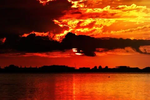 Fiery Sunset 스톡 사진