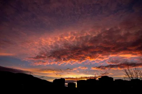 A fiery sunset. Stock Photos