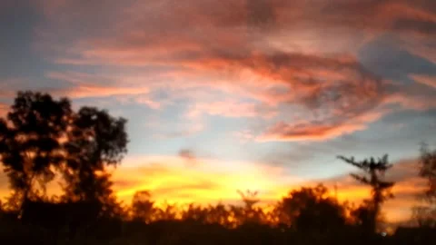 Fiery Sunset Silhouettes Stock Footage 331070581