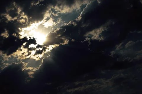 Fiery sunset sky. Beautiful clouds Stock Photos