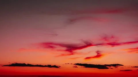Fiery Sunset Sky Time-Lapse Stock Footage 303830190