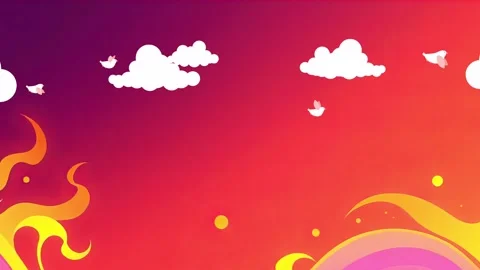 Fiery Sunset Swirls: Animated Background Scene Featuring Intense Colors, Dynami Stock Footage 307473029
