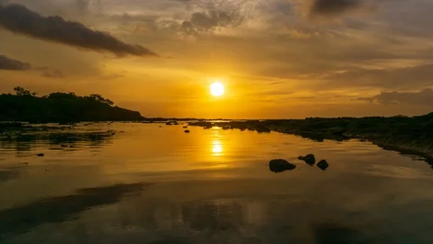 Fiery Sunset Time Lapse in Tamarindo Costa Rica in 4K Stock Footage 93278427