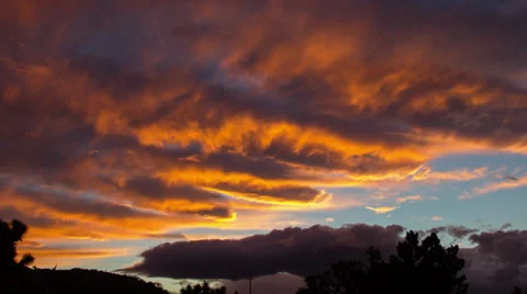 Fiery Sunset Timelapse. Stock Footage 32789868