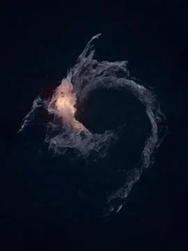 A fiery swirl of magical flame. 3d rendering digital illustration background Illustrazione stock
