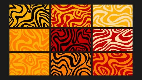 Fiery swirl motion background Set Stock Illustration