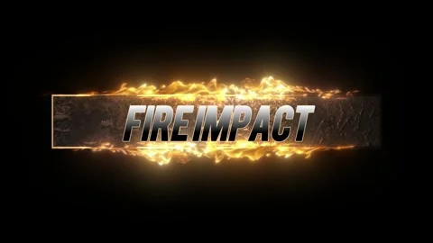 Fiery text animation with burning flames effect on black background for Stock Footage 347344800