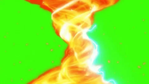 Fiery tornado animation on green screen background Stock Footage 311097179