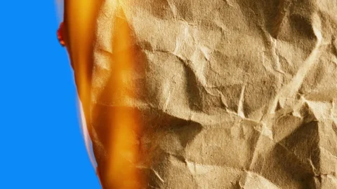 Fiery Transition. Amazing transition intro or outro for video. Kraft paper made  Stock Footage 263302194
