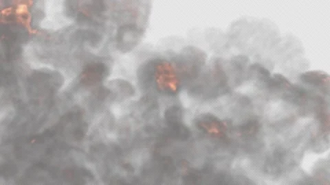 Fiery transitions burning fuel on a transparent background. Stock Footage 248087113