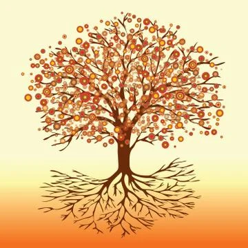 Fiery tree of life Illustrazione stock