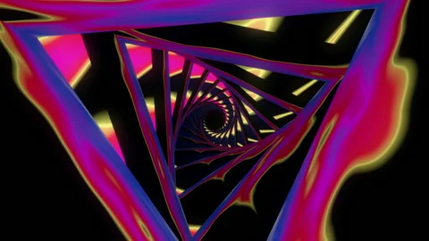 Fiery triangles tunnel. Seamless loop Stock Footage 231013752
