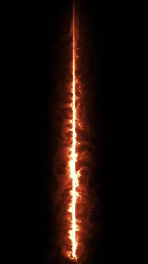 Fiery vertical energy line glowing with intense sparks on black back. Stock-Footage 337710903