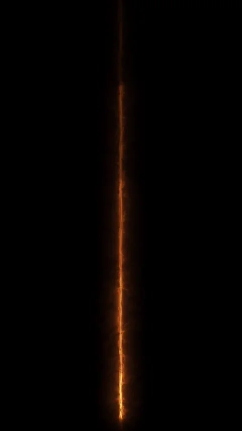 Fiery vertical line pulsates and glows on black background. Vídeos de archivo 337710999