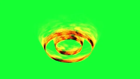 Fiery Vortex Whirl with Dynamic Energy Spikes - Green Screen Phenomenon VFX Stock Footage 264626860