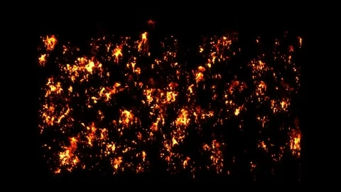 Fiery wall burning spread effect on black backgrounds rendering Vídeos de archivo 329900260