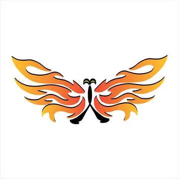 Fiery Winged Emblem - Abstract Symbol of Power and Transformation Stock Illustration