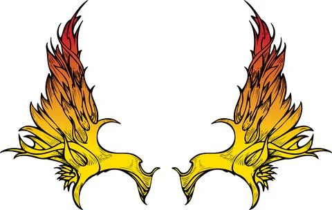 Fiery Wings Graphic Design Stock Illustration