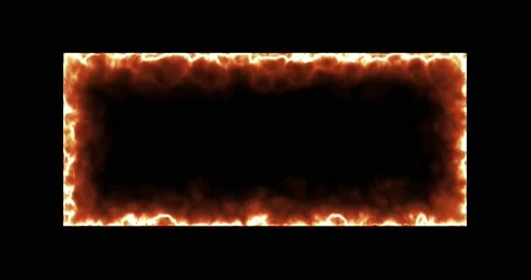 Fiery yellow red rectangle on a black background. Abstract rectangle, sun flame Stock Footage 170644864