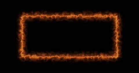 Fiery yellow red rectangle on a black background. Abstract rectangle, sun flame Stock Footage 170965538