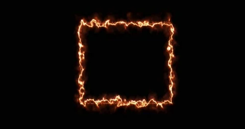 Fiery yellow red rectangle on a black background. Abstract rectangle, sun flame Stock Footage 171299713