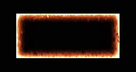 Fiery yellow red rectangle on a black background. Abstract rectangle, sun flame Stock Footage 171729478