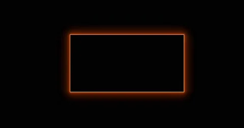 Fiery yellow red rectangle on a black background. Abstract rectangle, sun flame Stock Footage 176000951