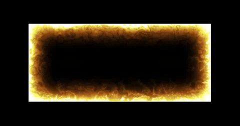 Fiery yellow red rectangle on a black background. Abstract rectangle, sun flame Stock Illustration