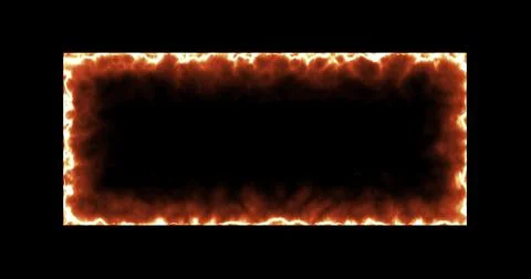 Fiery yellow red rectangle on a black background. Abstract rectangle, sun flame Stock Illustration