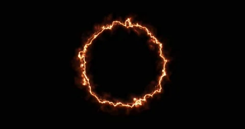 Fiery yellow red ring on a black background. Abstract circle of solar flame. A Stock Footage 168838169