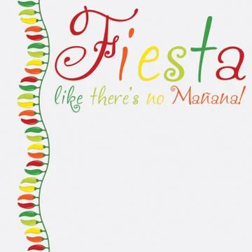 Fiesta chilli card in vector format. Stock Illustration
