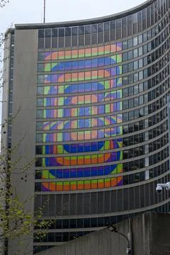 FIFA sign presented at Nathan Phillip Square in Toronto Stock Photos