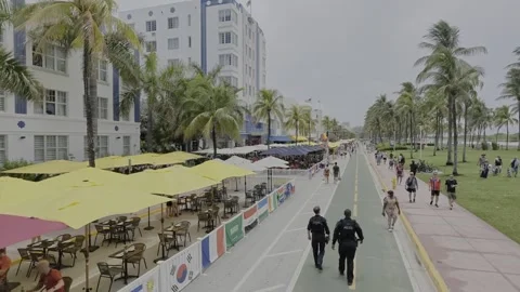 FIFA Watch parties along Ocean Drive 2026 World Cup Stock Footage 339368973
