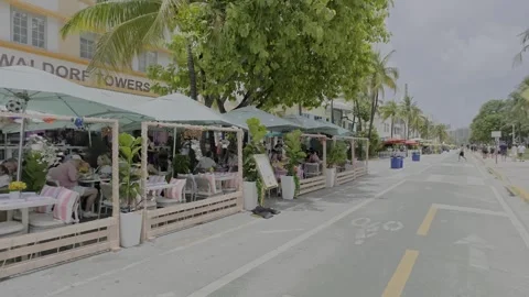 FIFA watch party Ocean Drive Miami Beach shot in 4k HDR Dolby Vision Stock Footage 339368976