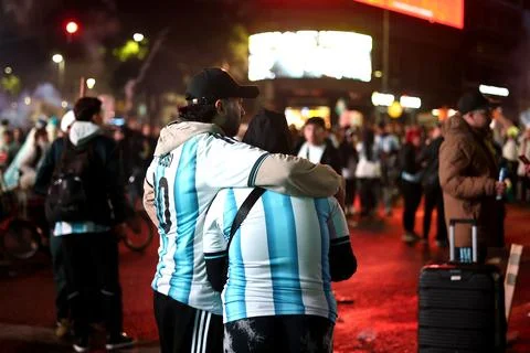 FIFA World Cup 2026 Final: Argentine fans react after losing to Spain, Buenos Ai Stock Photos